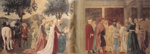 Piero della Francesca The Discovery of the Wood of the True Cross and The Meeting of Solomon and the Queen of Sheba (mk08) France oil painting art